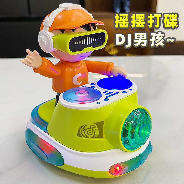 网红电动DJ打碟男孩0-1岁半2音乐会跑万向汽车儿童宝宝女孩玩具车