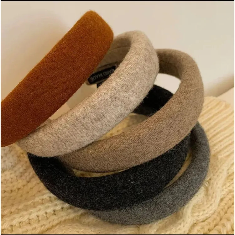 秋冬毛呢高颅顶发箍新款头箍女百搭外出发捆头饰洗脸发卡