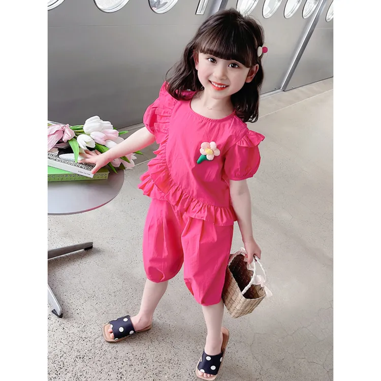 巴拉扣扣女童夏季套装2025新款儿童夏装女孩衣服女宝宝韩版时髦