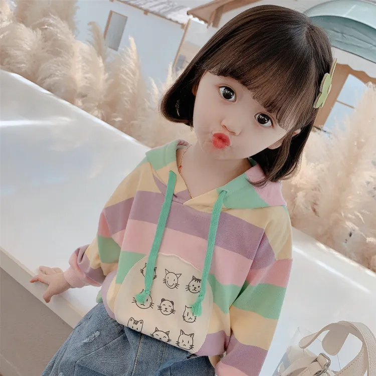 巴拉扣扣网红炸街女童卫衣秋装2025新款洋气儿童秋冬打底衫女宝宝