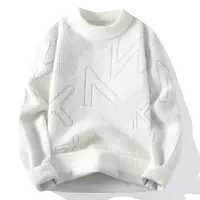 【高品质】2024秋冬季男士圆领仿貂针织衫青少年保暖舒适毛衣潮9901