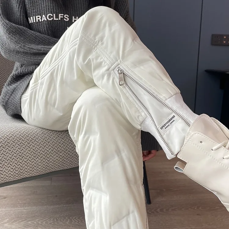 哈尔滨雪乡抗寒保暖羽绒裤女外穿2023新款零下40度防寒滑雪裤棉裤