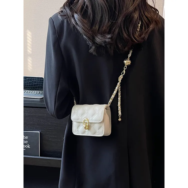 今年流行迷你小包包女春夏百搭2024新款质感菱格链条包爆款斜挎包