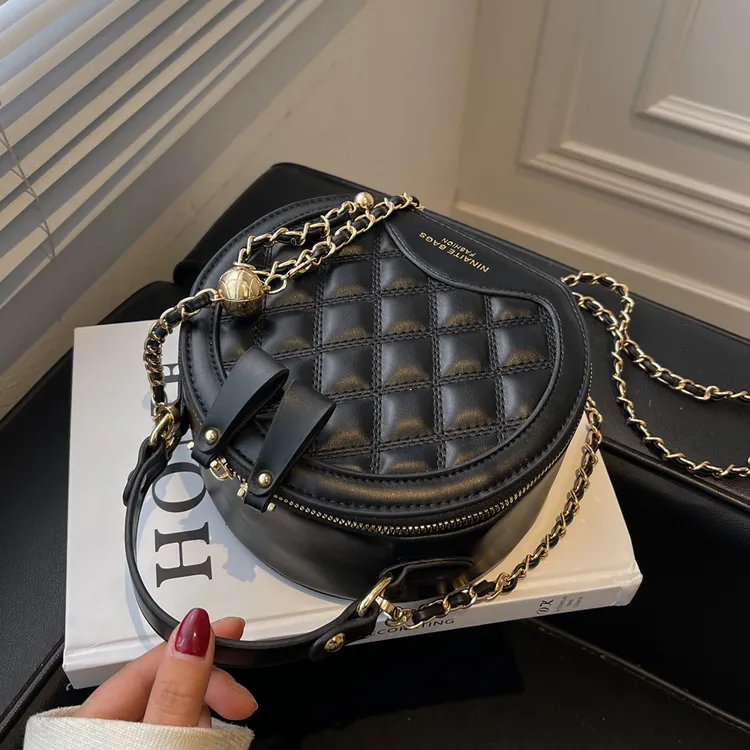 高级质感小包包女2024夏季新款百搭手提小圆包时尚链条单肩斜挎包