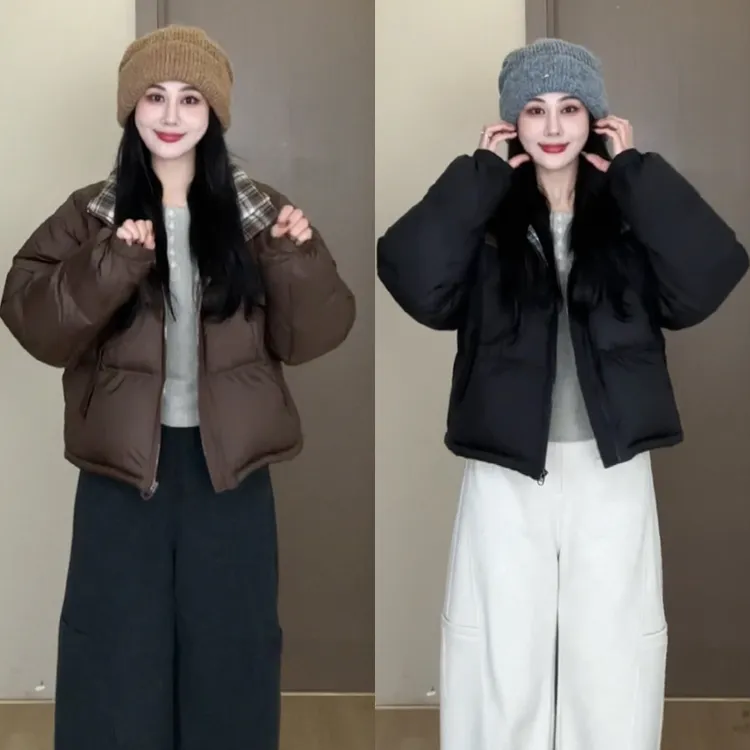 【冰川时代】蛋妹大码女装微胖mm秋冬短款保暖羽绒服外套DM23529