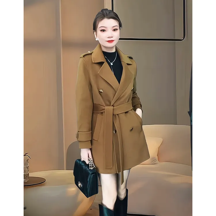 【刘艺涵臻选】100%初剪羊毛秋冬双面呢羊毛大衣外套008#