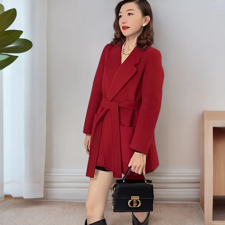 【彦小彦】秋冬中长款双面羊毛大衣宽松休闲毛呢外套202#