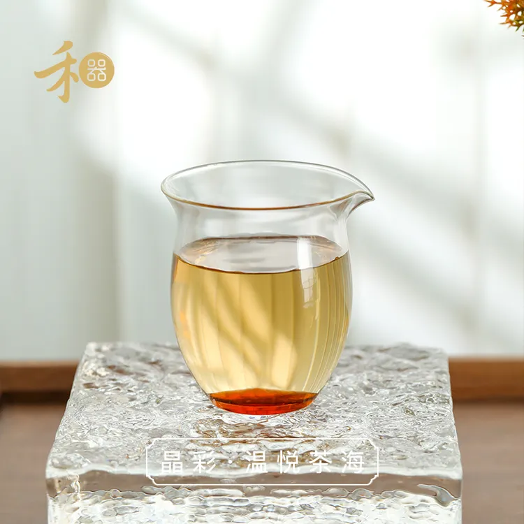 禾器晶彩温悦茶海 手工无耳公道杯高硼硅玻璃耐热分茶器匀杯公杯