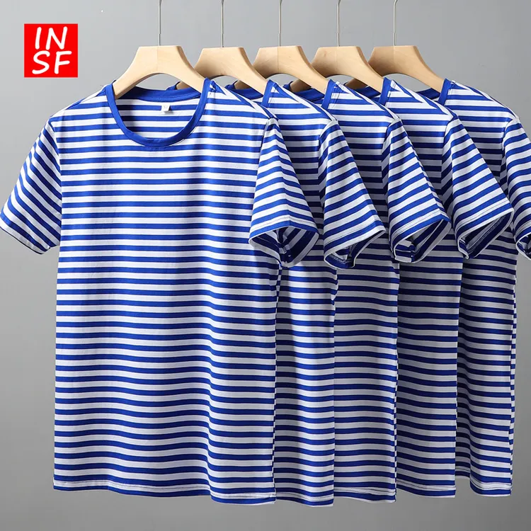 正品海魂衫体能训练服蓝白条纹短袖t恤男士运动训练夏季体恤圆领