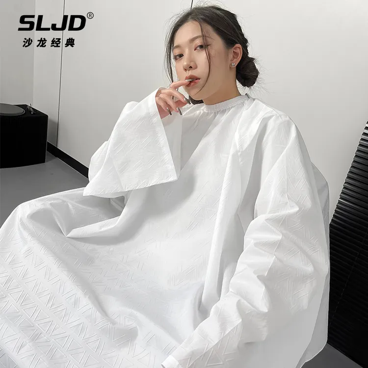 理发围布不沾发发廊专用剪头发围布发廊带袖高档美发围布理发店潮