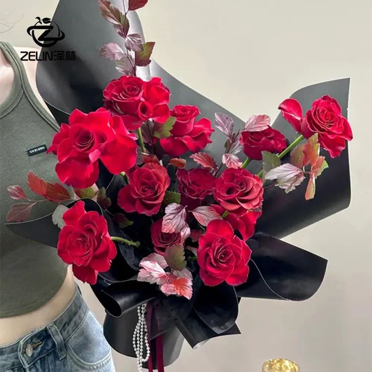泽林 加厚纯色造型纸 花束包装纸花店包花材料
