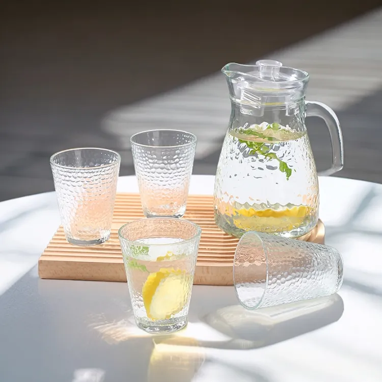 冷水壶大容量果汁凉水壶玻璃水壶家用耐高温泡茶壶凉白开水杯套装