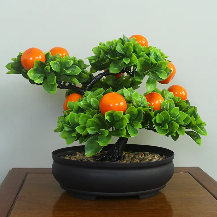 仿真假桃子树水果盆栽塑料花客厅室内手工工艺摆件绿植装饰桌面