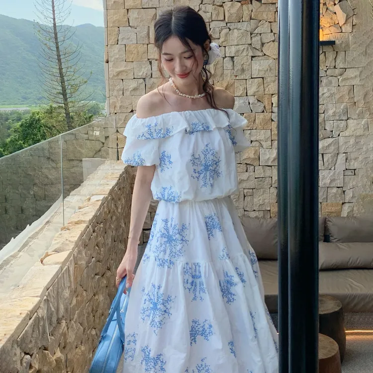 显瘦公主裙法式爆款小香风甜美碎花小衫+半身裙套装2025夏季新品