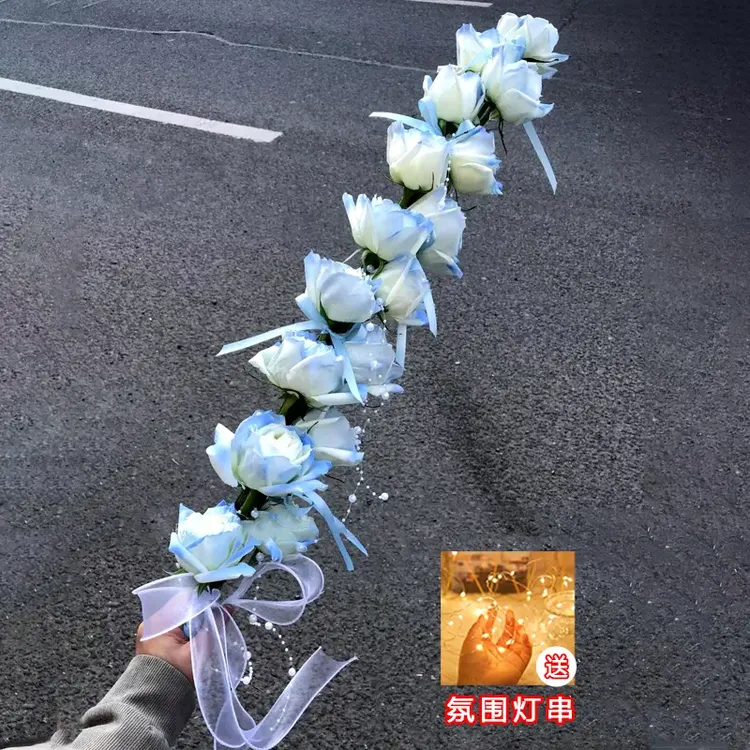 『心动至上』16朵碎冰蓝网红花串灯一米的玫瑰花跟糖葫芦一样甜冬