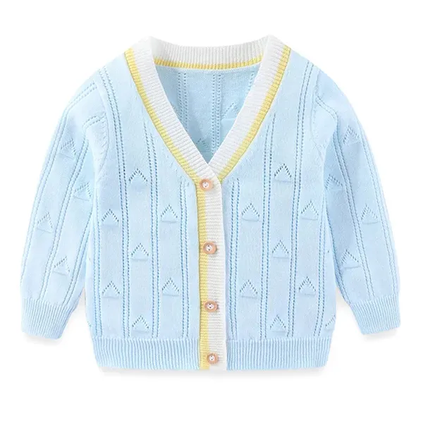 宝宝洋气夏季空调衫外出服防晒衣外套男女儿童针织开衫毛衣春秋