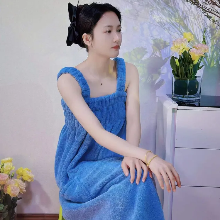 浴巾加厚吸水速干柔软女士家用洗澡可穿可裹大人浴裙浴袍式洗澡