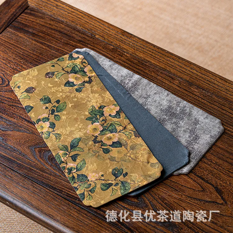 优茶道香云纱冰梅人文茶席柞蚕丝手作茶布桌旗禅意茶道空间推荐