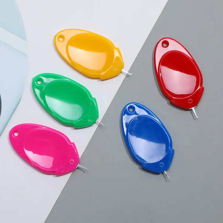 【5个装+18根针】拇指多彩穿针器不锈钢金属制品 缝纫配件老年人