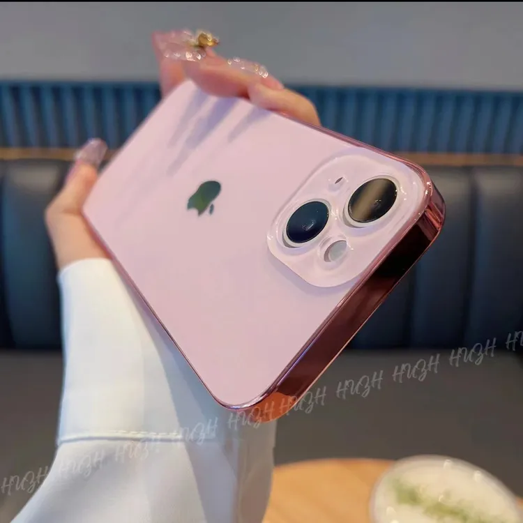 原机质感高级感冰粉色iPhone15promax壳全包苹果16/15/1413保护套