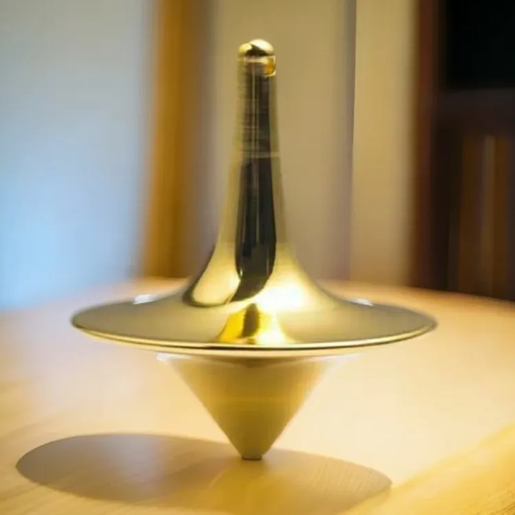 纯铜指尖陀螺创意无阻力高档黄铜工艺品桌面摆件必备用品金色摆件