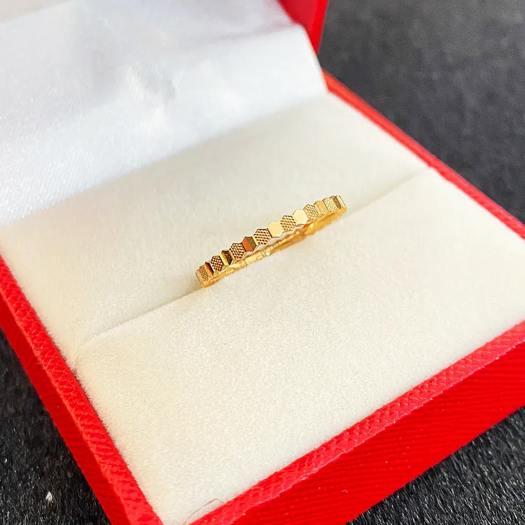 AU750玫瑰金戒指时尚首饰环戒尾戒素款精美女士轻奢