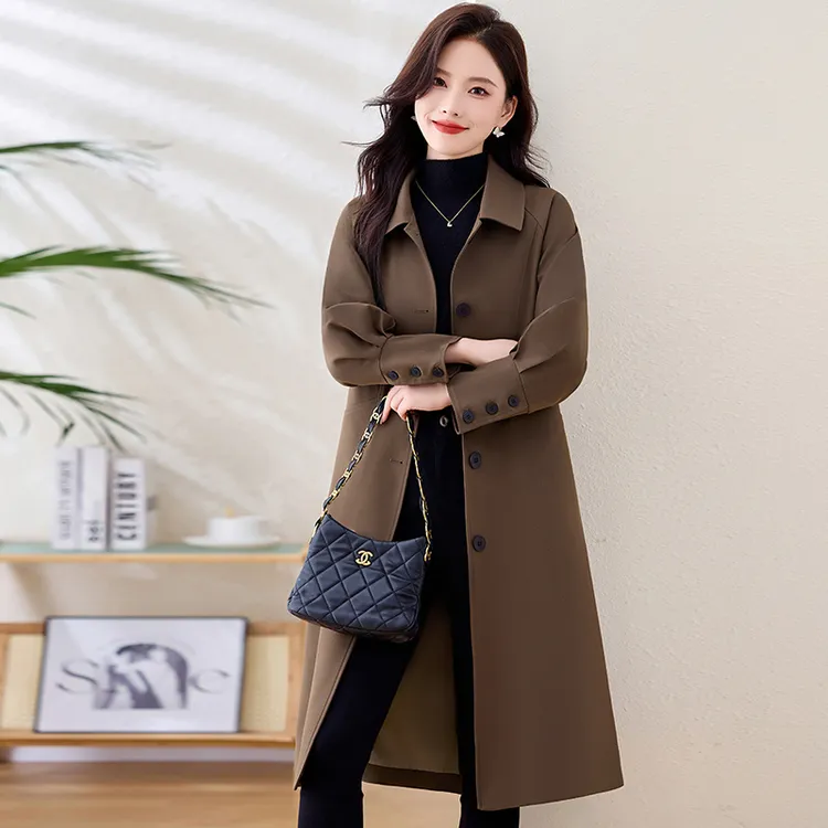 英伦风高端风衣外套女中长款2024秋新款韩版宽松气质流行过膝大衣