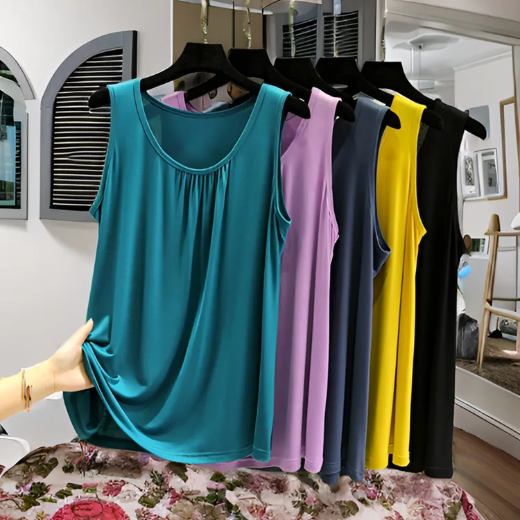 老人女款莫代尔吊带上衣夏老太太奶奶大码女背心中老年人妈妈内衣