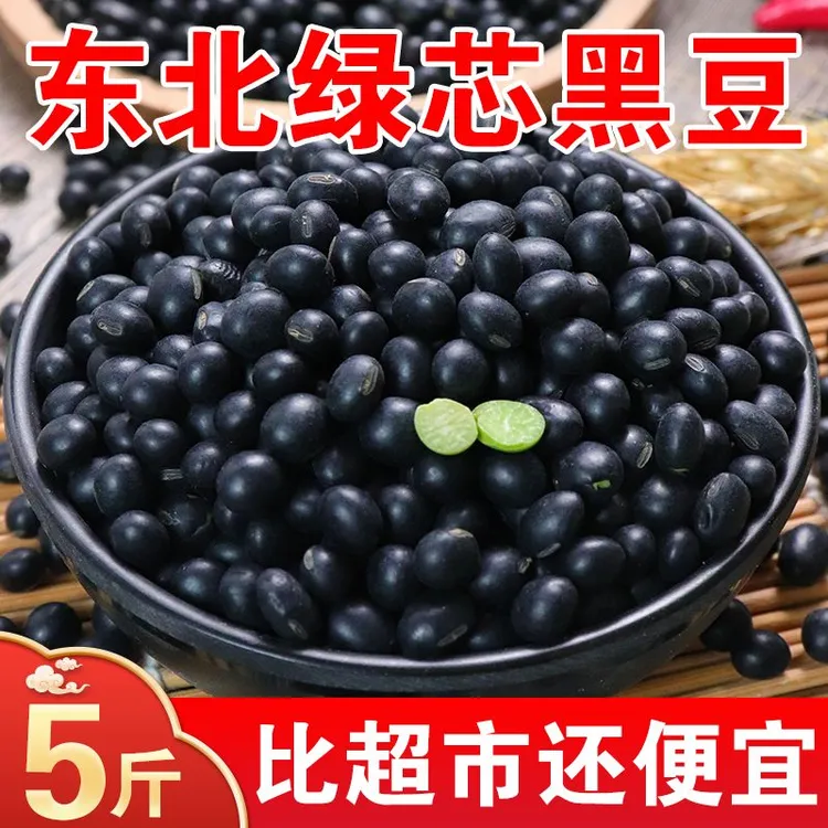 东北绿芯黑豆5斤新黑小豆豆浆豆芽泡醋青仁绿芯五谷杂粮