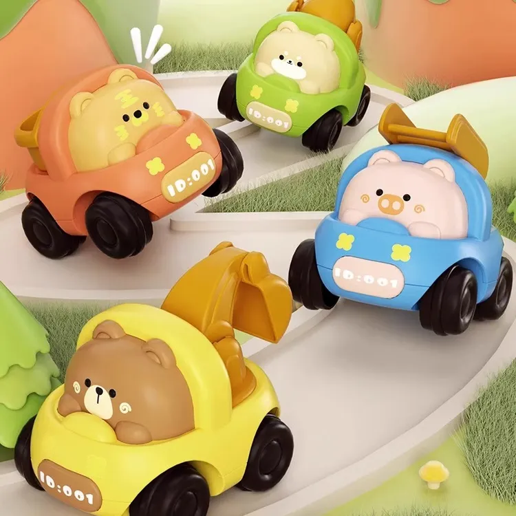 儿童迷你卡通动物惯性玩具车儿童1到6岁摔不烂小汽车婴儿宝宝玩具