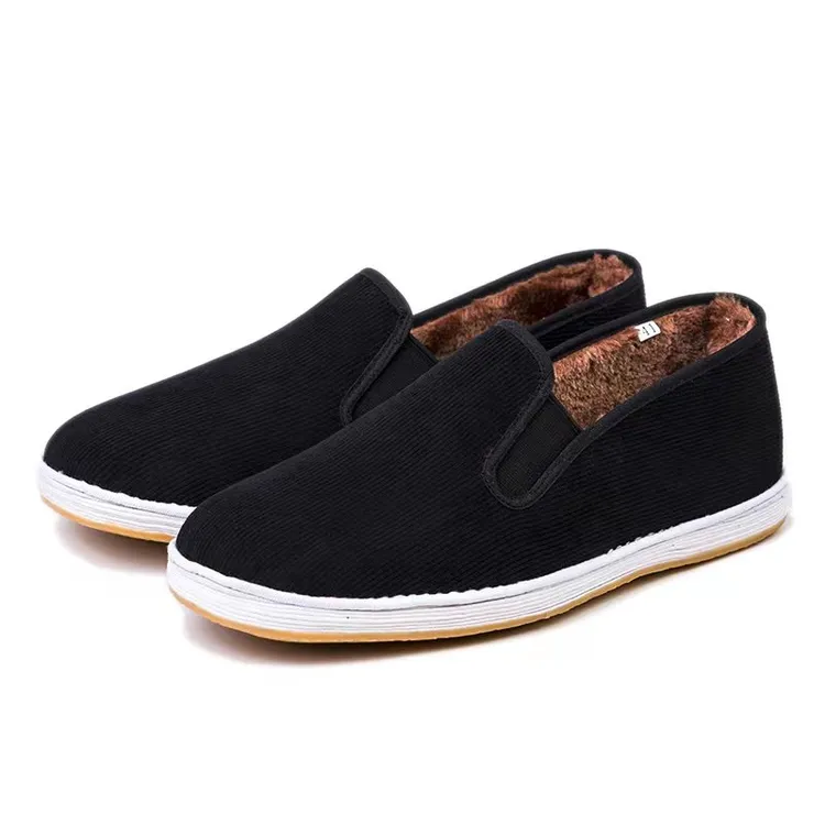大顺坊秋冬加绒全贴男士耐磨休闲一脚蹬千层底布鞋软底保暖舒适