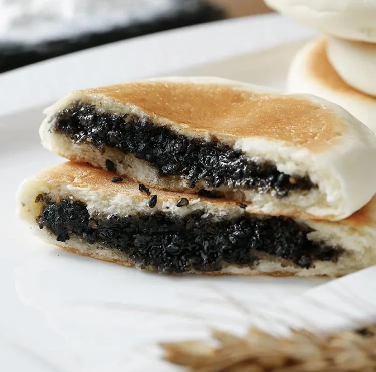 老式发面糖饼黑芝麻白糖饼早餐饼烙馍手工老面馒头馍