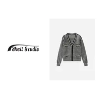 【年终钜惠】买手系列丨100%进口山羊绒丨条纹针织开衫女 M3328001