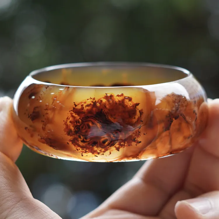 天然意境玛瑙手镯《刺景》/圈口60/编号237