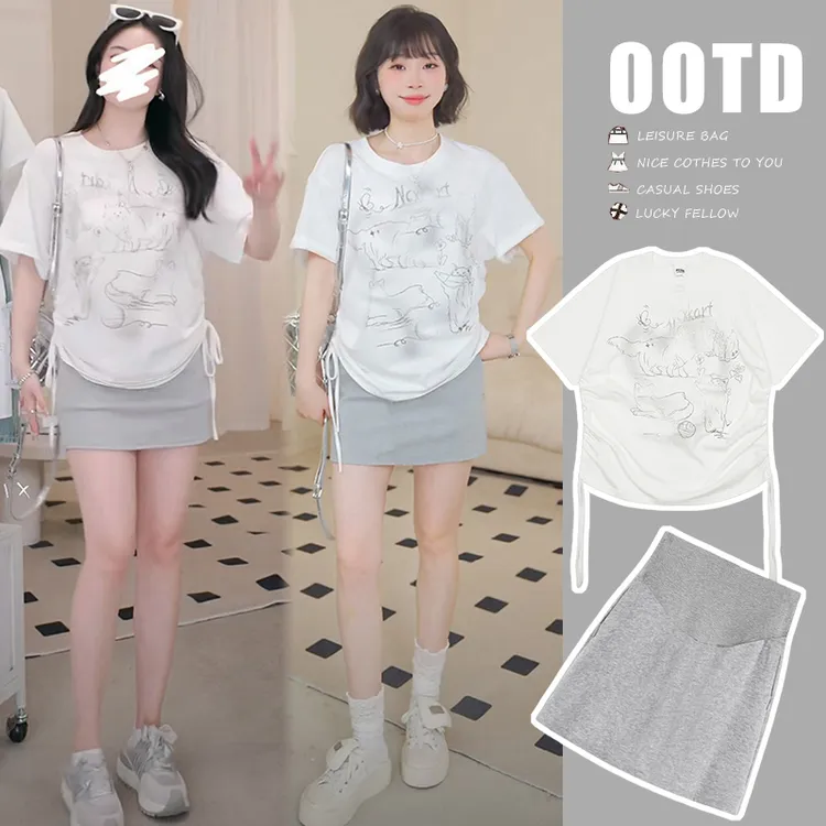 孕妇装夏季2025新款网红薄款外穿薄款宽松夏装休闲气质款上衣短袖