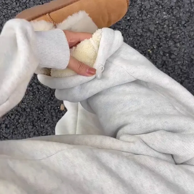 孕妇裤羊羔绒运动裤秋冬季休闲外穿束脚加厚棉裤阔腿直筒加绒卫裤