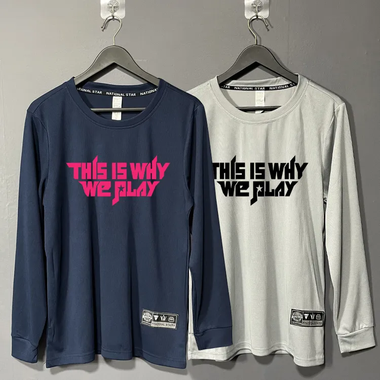 美式新款投篮服健身跑步运动长袖速干训练服透气宽松圆领春秋冬男