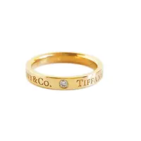 99新 Tiffany & Co./蒂芙尼 黄金三钻戒指/jess