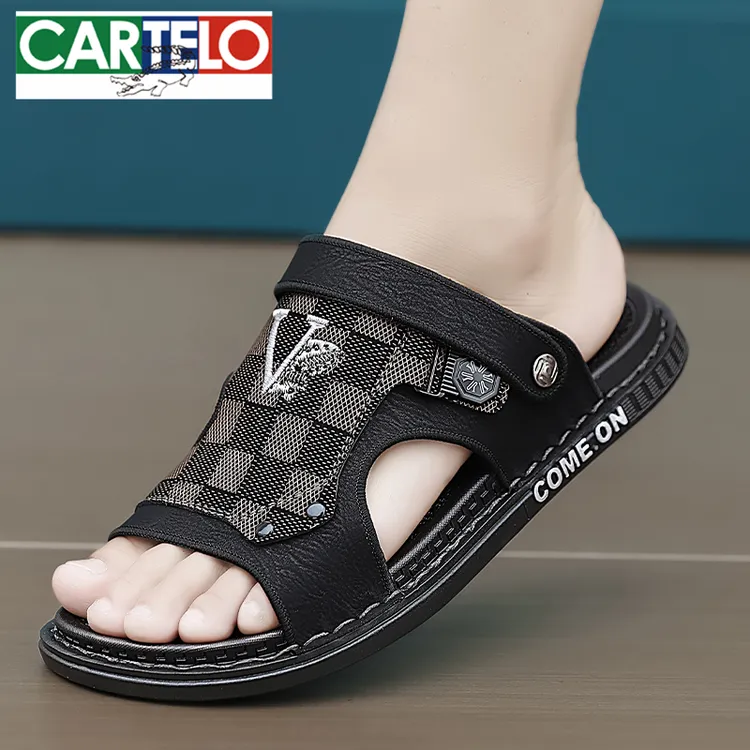 卡帝乐鳄鱼凉鞋男新款夏季外穿运动男士沙滩鞋开车两用越南凉拖鞋