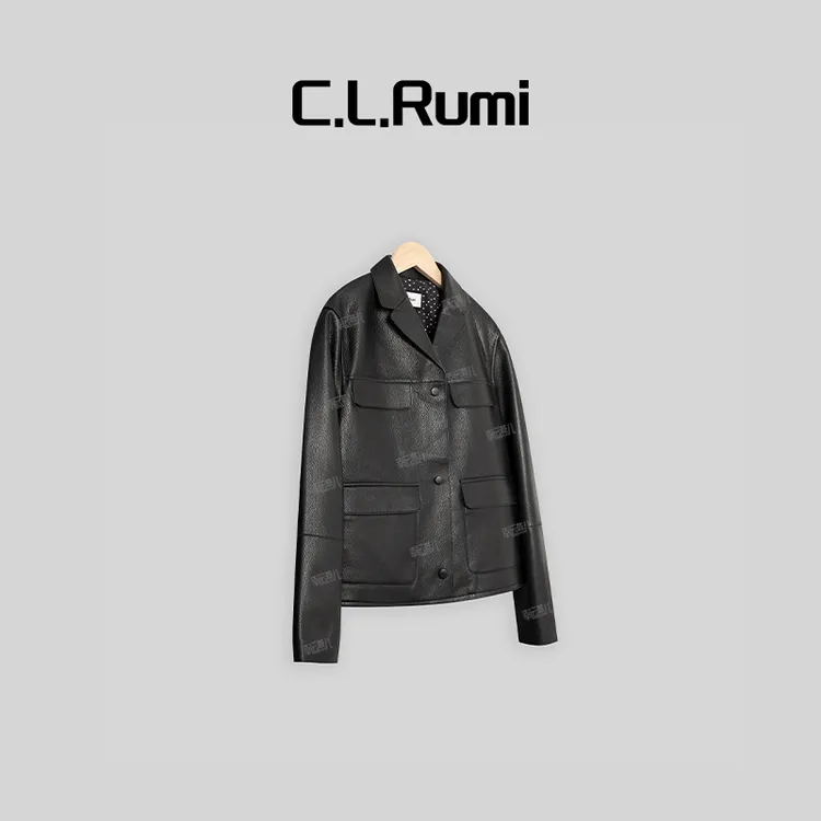 【Rumi时装】”西雅图“轻奢百搭时尚显瘦真皮羊皮皮衣外套上衣6111wt