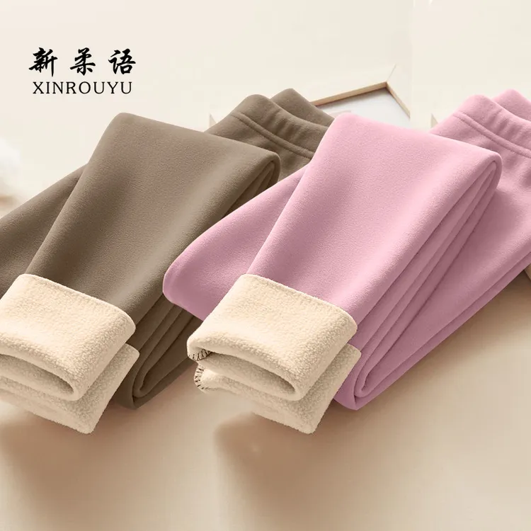 羊羔绒打底裤女秋冬加绒加厚外穿毛裤德绒东北保暖裤高腰大码秋裤