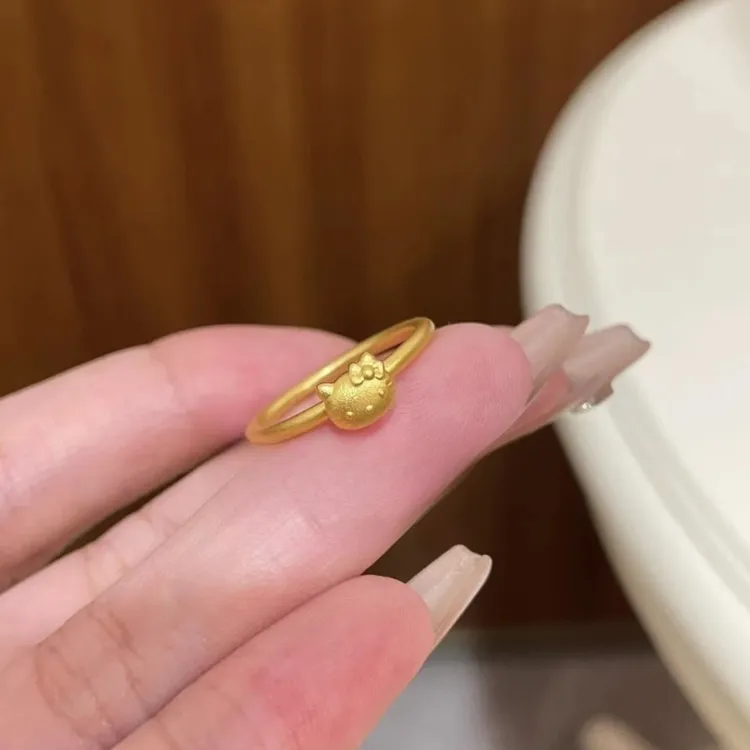 钛钢戒指 不掉色可爱风Kitty猫戒指简约时尚甜美指环JZ012