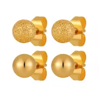 钛钢耳饰 不掉色时尚简约百搭气质小众磨砂光面豆豆耳钉叠戴ES207