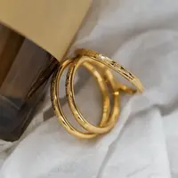 钛钢戒指 不掉色古法万福戒指小众设计食指戒JZ037