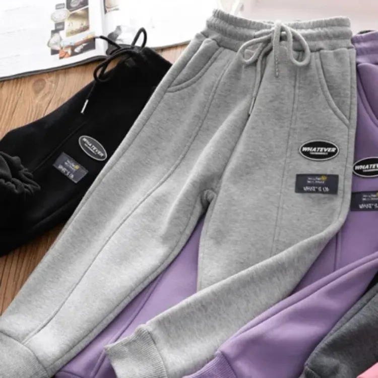 学生加绒加厚运动裤