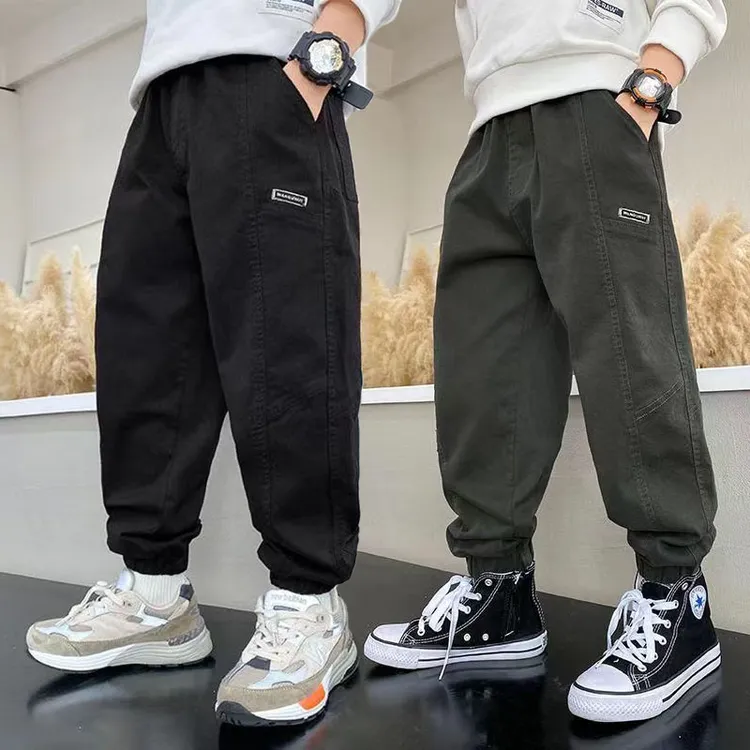 男童裤子春秋款2025新款儿童工装裤中大童春装长裤宽松男孩休闲裤