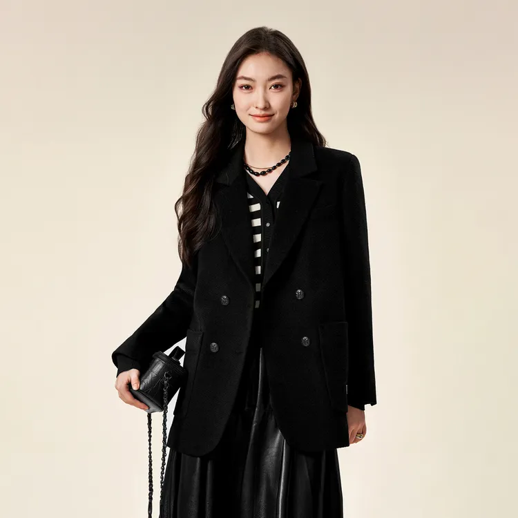 新款西装版型加厚款纯羊毛毛呢外套XK410826A890