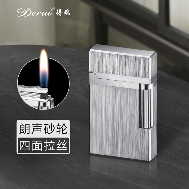朗声钢音打火机充气砂轮明火侧打高端礼品火机