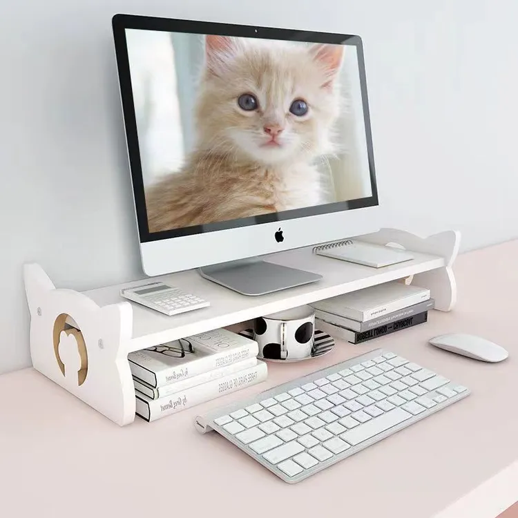 家用电脑增高架桌面收纳架显示器支架办公室加高底座护颈置物架