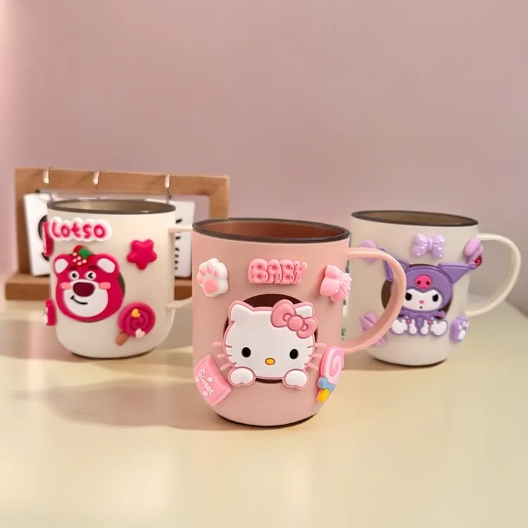 儿童刷牙卡通创意高颜值漱口杯女孩可爱牙缸学生宝宝库洛米洗漱!